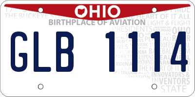 OH license plate GLB1114