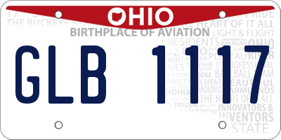 OH license plate GLB1117