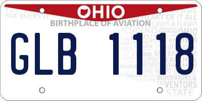 OH license plate GLB1118