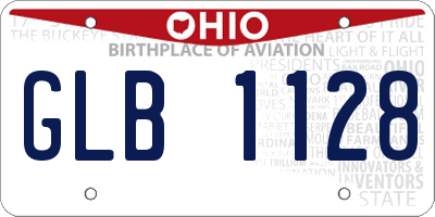 OH license plate GLB1128