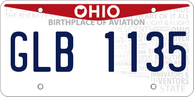 OH license plate GLB1135