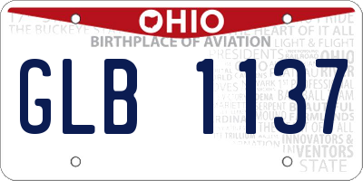 OH license plate GLB1137
