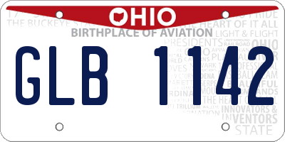 OH license plate GLB1142