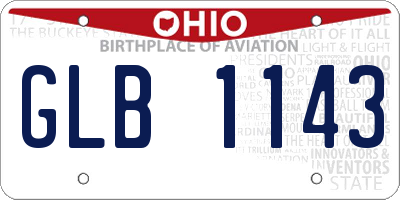 OH license plate GLB1143