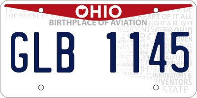 OH license plate GLB1145