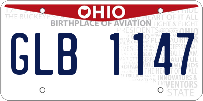 OH license plate GLB1147