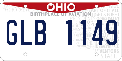 OH license plate GLB1149