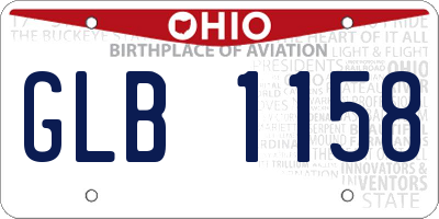 OH license plate GLB1158