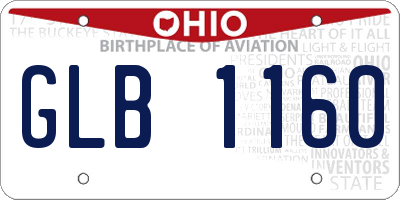 OH license plate GLB1160
