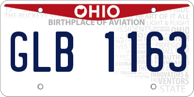 OH license plate GLB1163