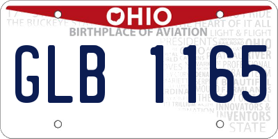 OH license plate GLB1165
