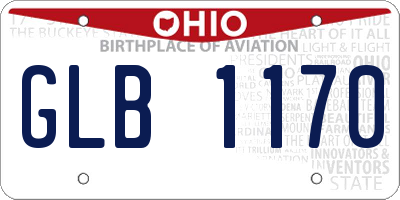 OH license plate GLB1170