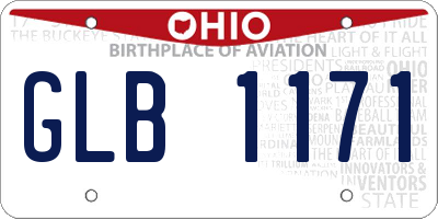 OH license plate GLB1171