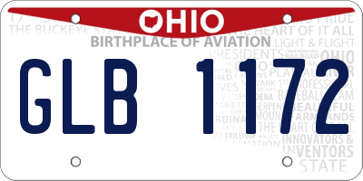 OH license plate GLB1172