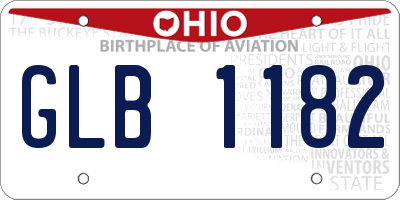 OH license plate GLB1182