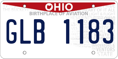 OH license plate GLB1183