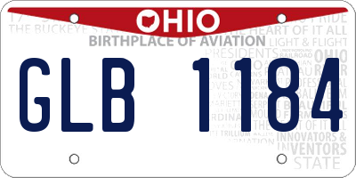 OH license plate GLB1184