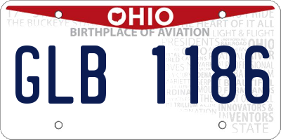 OH license plate GLB1186
