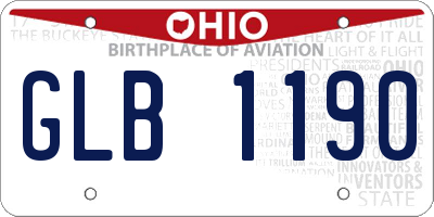 OH license plate GLB1190