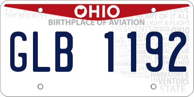 OH license plate GLB1192