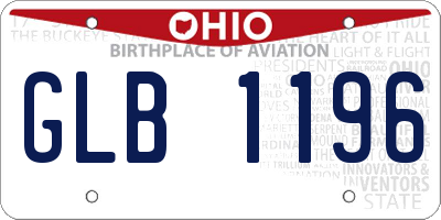 OH license plate GLB1196