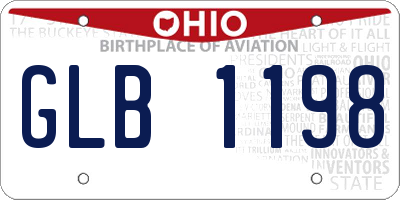 OH license plate GLB1198