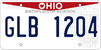 OH license plate GLB1204