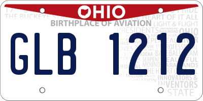 OH license plate GLB1212