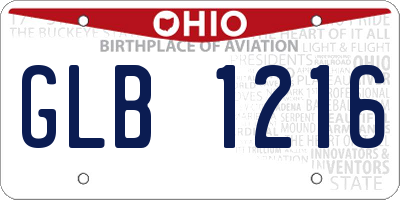 OH license plate GLB1216