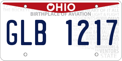 OH license plate GLB1217