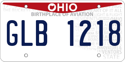 OH license plate GLB1218