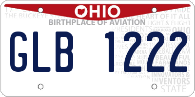 OH license plate GLB1222