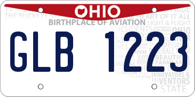 OH license plate GLB1223