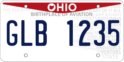 OH license plate GLB1235