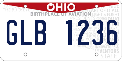 OH license plate GLB1236