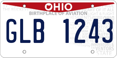 OH license plate GLB1243