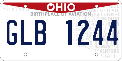 OH license plate GLB1244