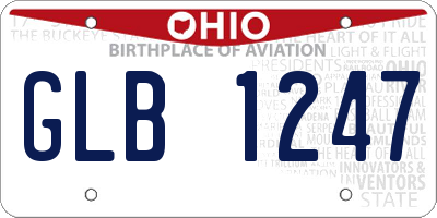 OH license plate GLB1247