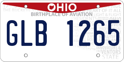 OH license plate GLB1265
