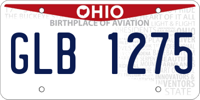OH license plate GLB1275