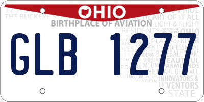 OH license plate GLB1277
