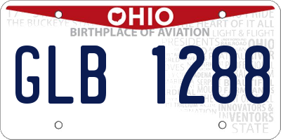 OH license plate GLB1288