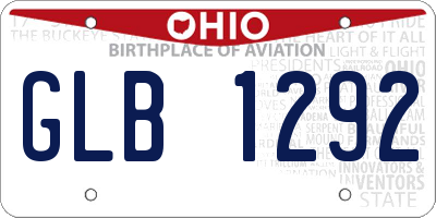 OH license plate GLB1292
