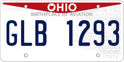 OH license plate GLB1293