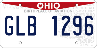 OH license plate GLB1296