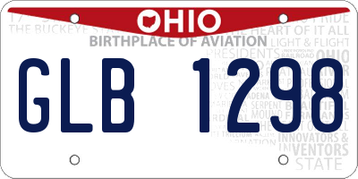 OH license plate GLB1298