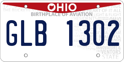 OH license plate GLB1302