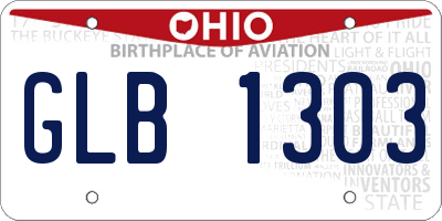 OH license plate GLB1303