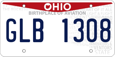 OH license plate GLB1308
