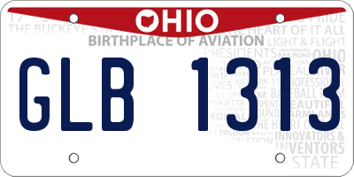 OH license plate GLB1313